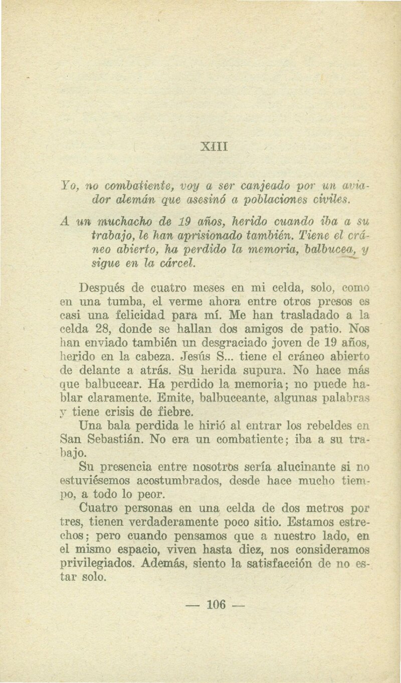 Obertura del capítol XIII, el bescanvi.