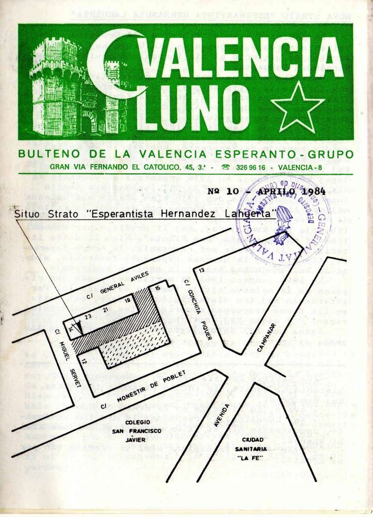 Coberta de Valencia Luno núm. 10, abril de 1984.