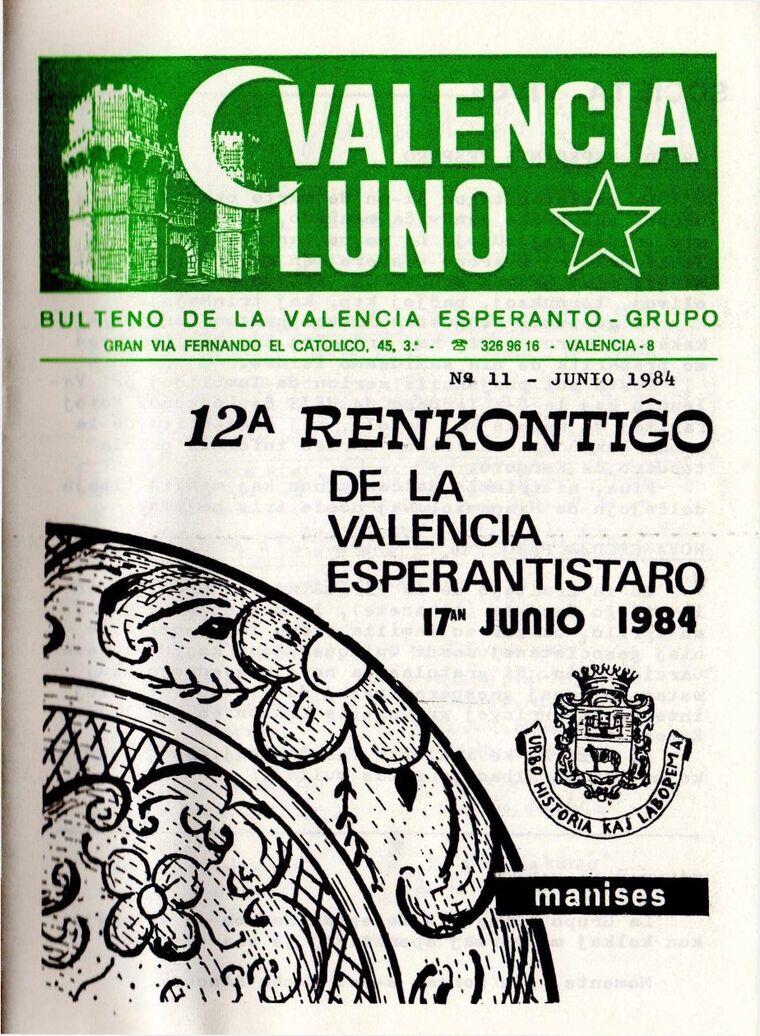 Coberta de Valencia Luno núm. 11, juny de 1984.
