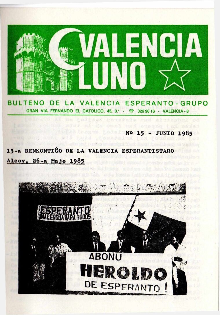 Coberta de Valencia Luno núm. 15, juny de 1985.