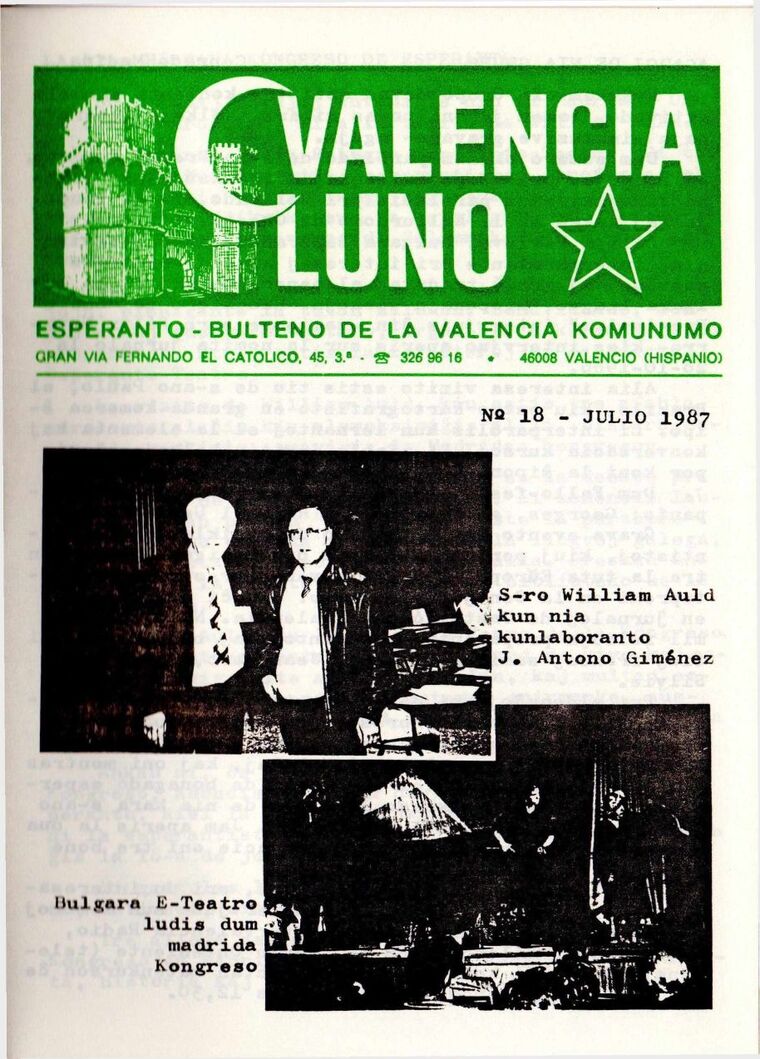 Coberta de Valencia Luno núm. 18, juliol de 1987.