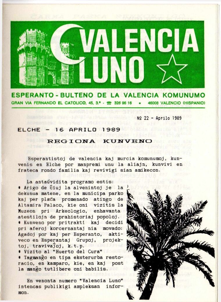 Coberta de Valencia Luno núm. 22, abril de 1989.