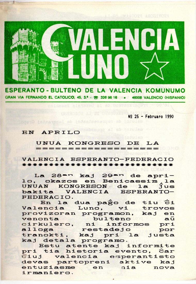 Coberta de Valencia Luno núm. 25, febrer de 1990.