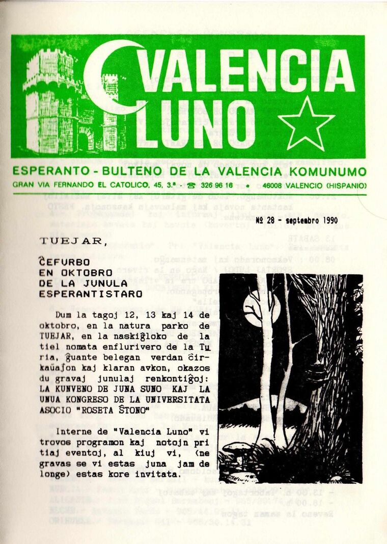 Coberta de Valencia Luno núm. 28, setembre de 1990.