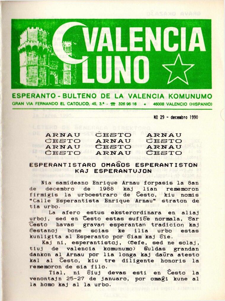 Coberta de Valencia Luno núm. 29, desembre de 1990.