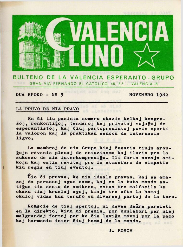 Coberta de Valencia Luno núm. 3, novembre de 1982.