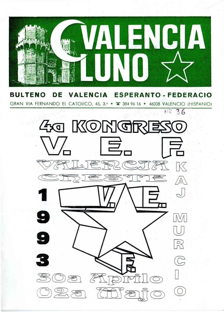 Coberta de Valencia Luno núm. 36, abril de 1993.