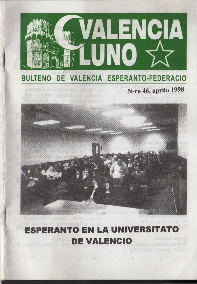 Coberta de Valencia Luno núm. 46, abril de 1998.
