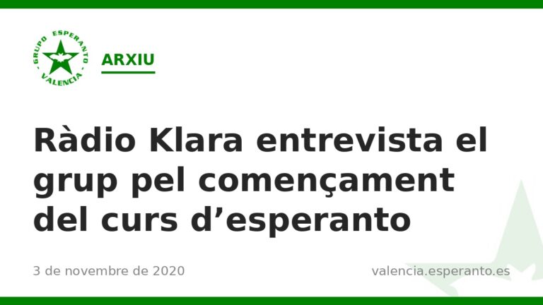 Ràdio Klara entrevista el grup pel començament del curs d'esperanto