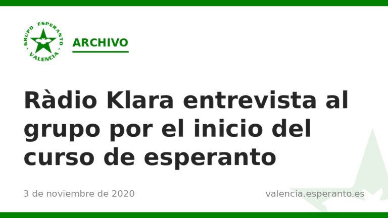 Ràdio Klara entrevista al grupo por el inicio del curso de esperanto