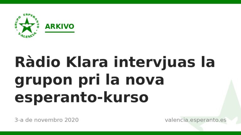 Ràdio Klara intervjuas la grupon pri la nova esperanto-kurso