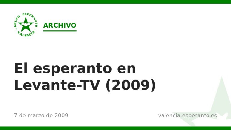 El esperanto en Levante-TV (2009)
