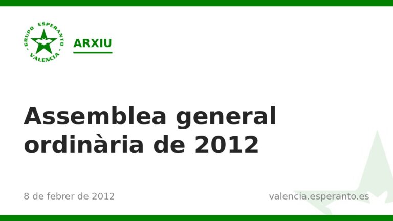 Assemblea general ordinària de 2012