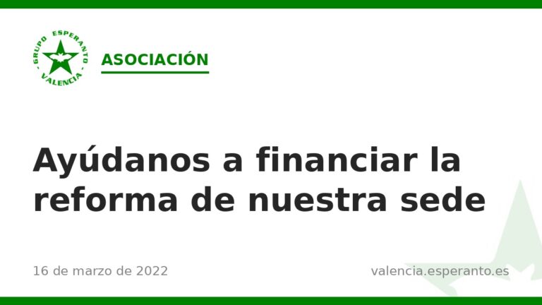 Ayúdanos a financiar la reforma de nuestra sede
