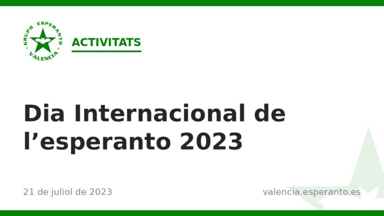 Dia Internacional de l'esperanto 2023