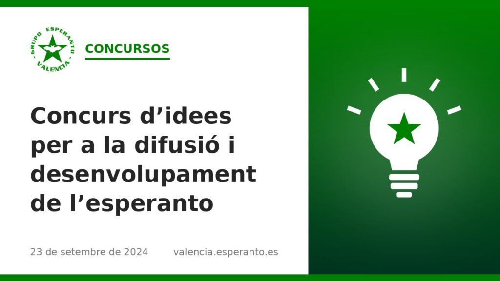 Concurs d’idees per a la difusió i desenvolupament de l’esperanto