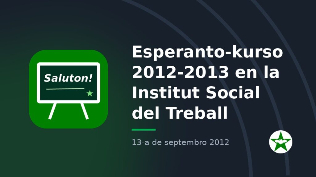 Esperanto-kurso 2012-2013 en la Institut Social del Treball