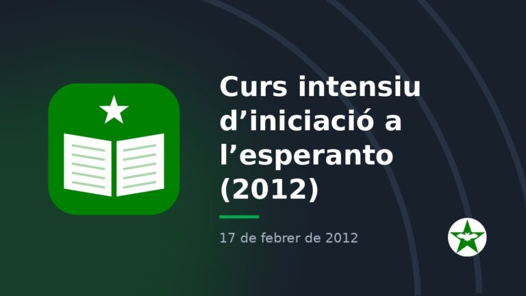 Curs intensiu d’iniciació a l’esperanto (2012)