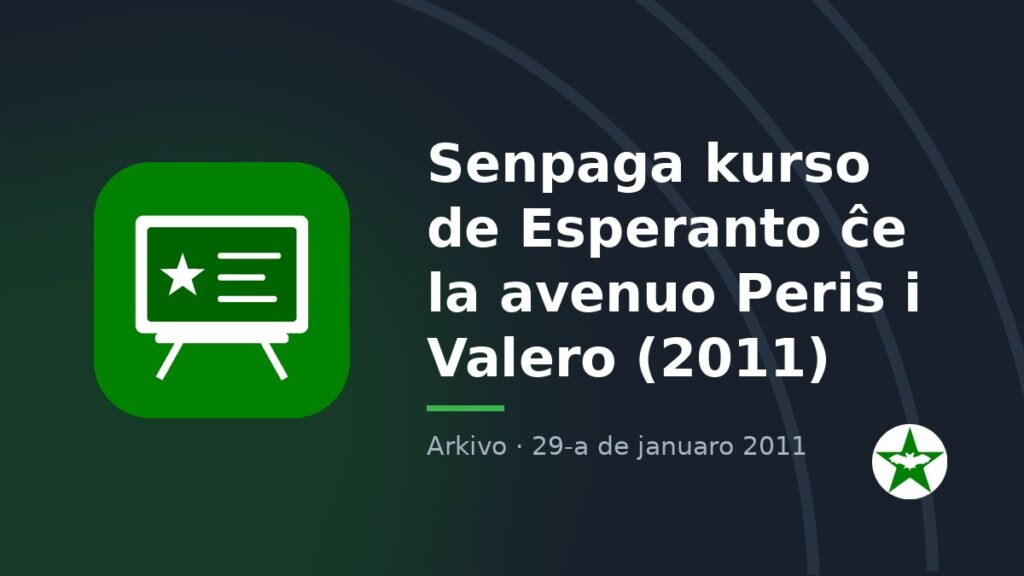 Senpaga kurso de Esperanto ĉe la avenuo Peris i Valero (2011)