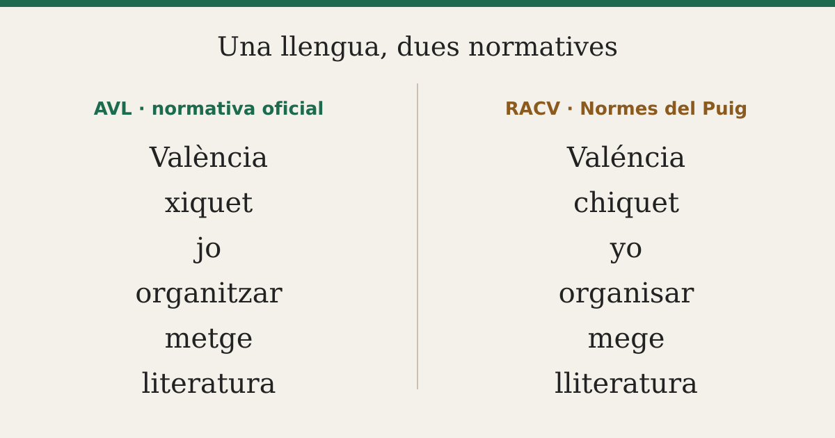Dues acadèmies i una llengua: l’AVL, les Normes del Puig i qui decidix com s’escriu el valencià