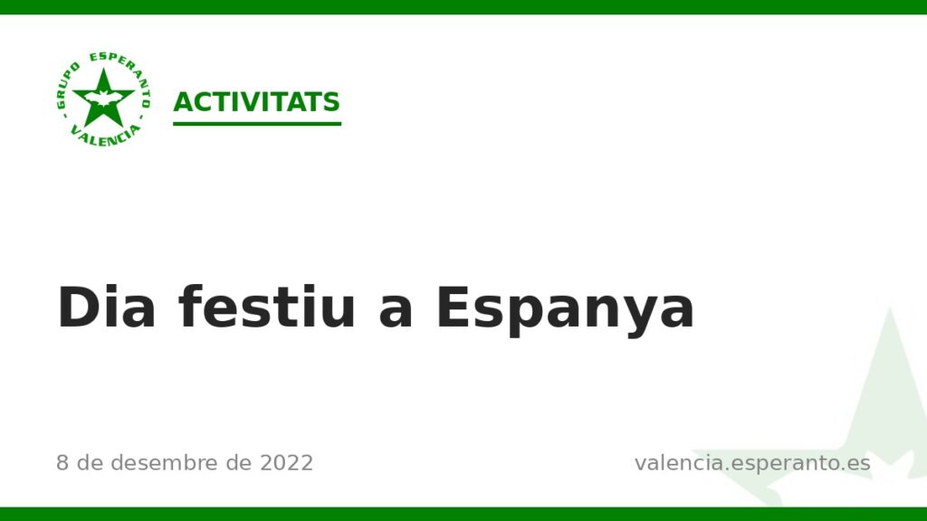 Dia festiu a Espanya