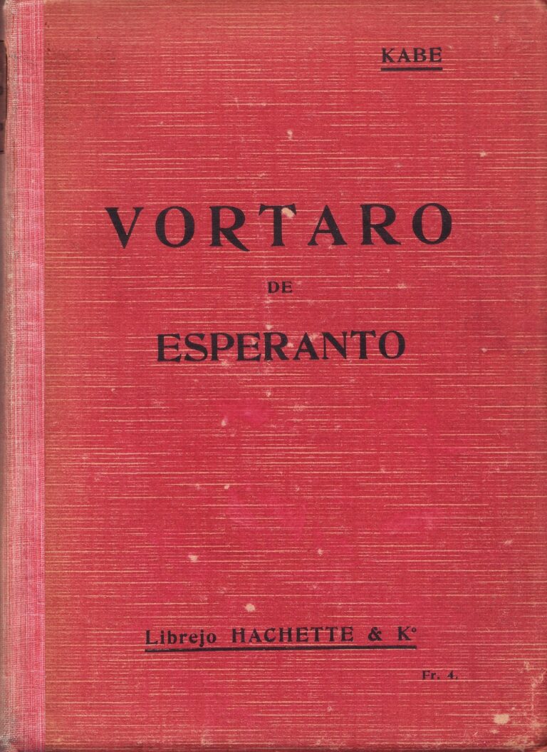 Coberta del Vortaro de Esperanto de Kabe, edició de Hachette.