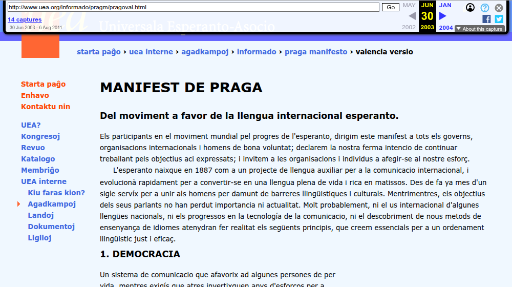 Quan el grup escrivia amb les Normes del Puig: els fullets i el Manifest de Praga a la UEA